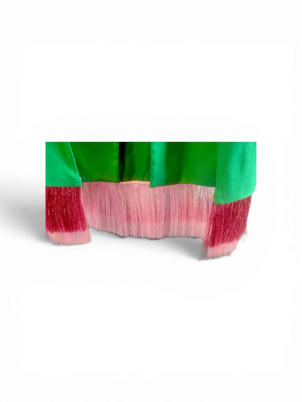 Cosmic Collective Blazer cape in green w/pink fringe - Picture 8 of 11